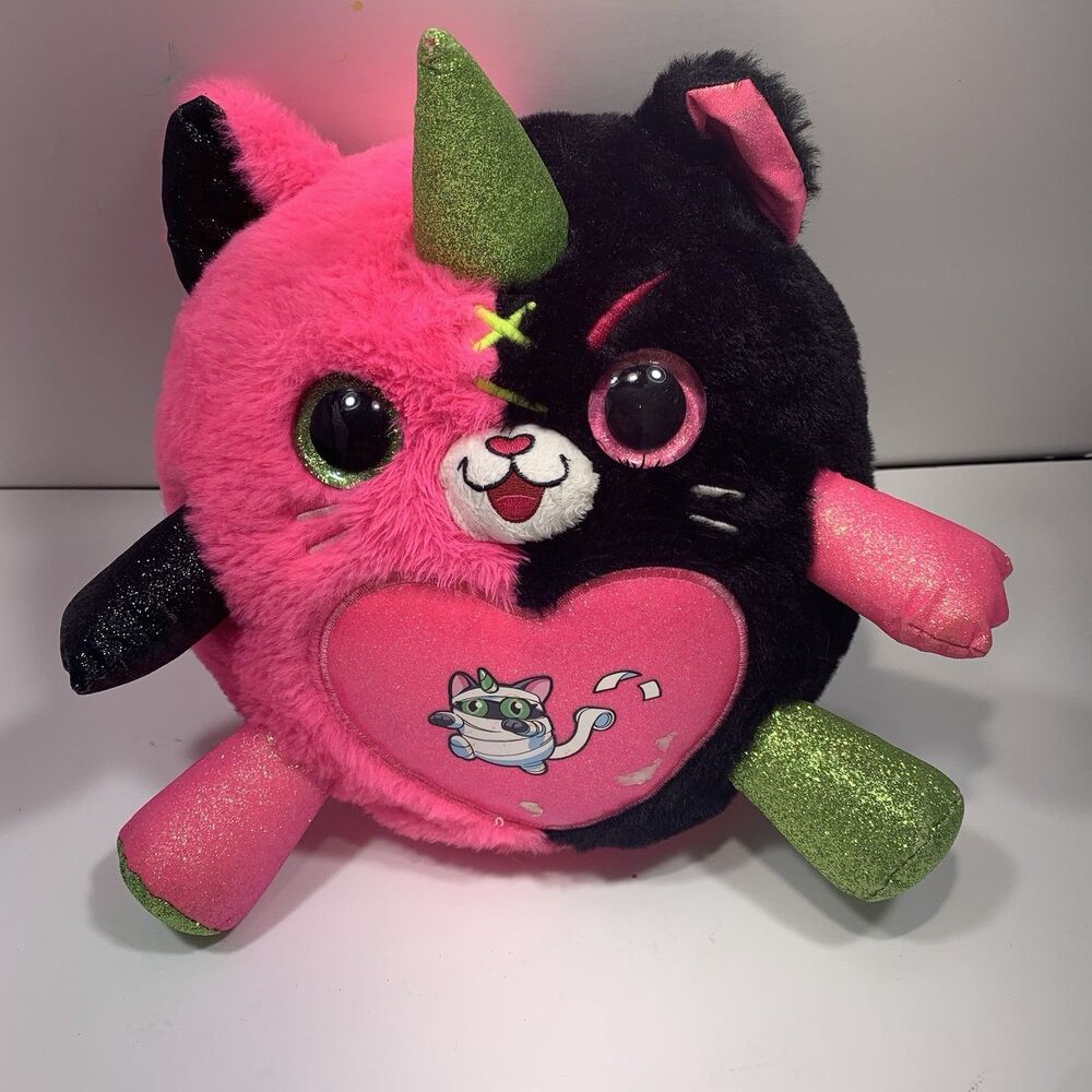 Rainbocorns Kittycorn Black &‎ Pink Green Glitter Halloween Mummy Plush 9"